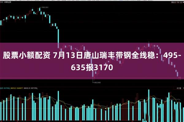股票小额配资 7月13日唐山瑞丰带钢全线稳：495-635报3170