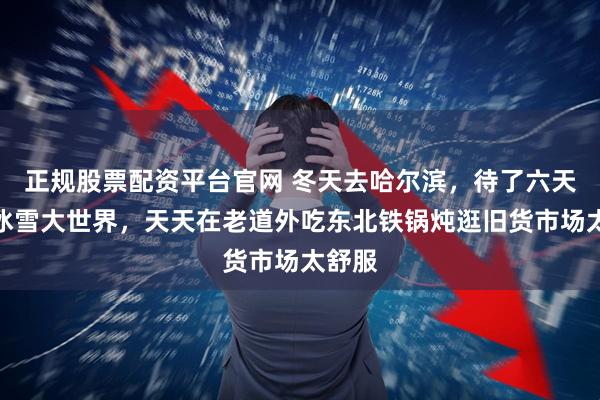 正规股票配资平台官网 冬天去哈尔滨，待了六天没挤冰雪大世界，天天在老道外吃东北铁锅炖逛旧货市场太舒服